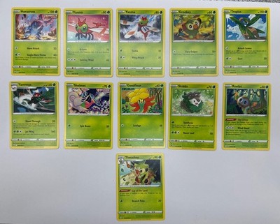 11 X Pokemon Grass Trading Cards Collection Random Years & Series GC 8778-28