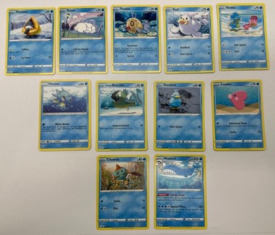 11 X Pokemon Water Trading Cards Collection Random Years & Series GC 8778-60