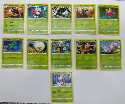 11 X Pokemon Grass Trading Cards Collection Random Years & Series GC 8778-20