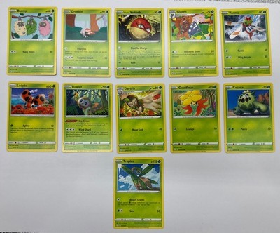 11 X Pokemon Grass Trading Cards Collection Random Years & Series GC 8778-8