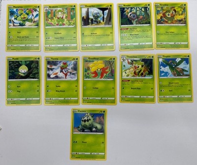 11 X Pokemon Grass Trading Cards Collection Random Years & Series GC 8778-16