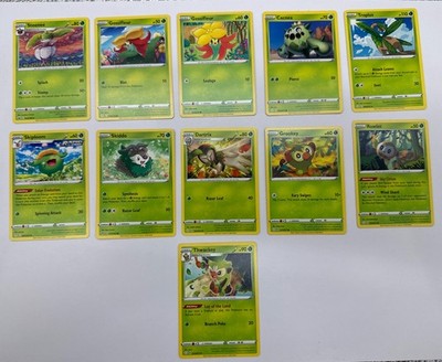 11 X Pokemon Grass Trading Cards Collection Random Years & Series GC 8778-31