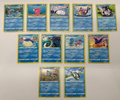 11 X Pokemon Water Trading Cards Collection Random Years & Series GC 8778-61