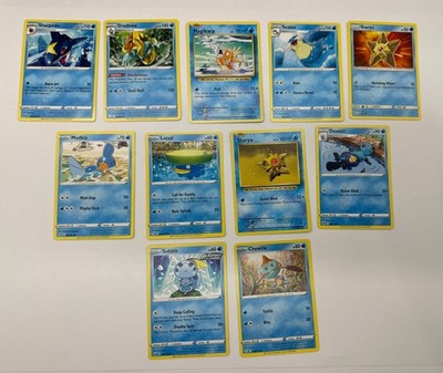 11 X Pokemon Water Trading Cards Collection Random Years & Series GC 8778-69