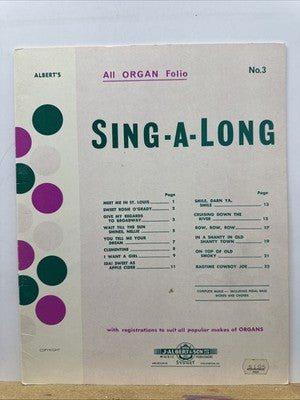 Albert's Chord Organ Album Number 3 Sing - A - Long Music In Good Condition