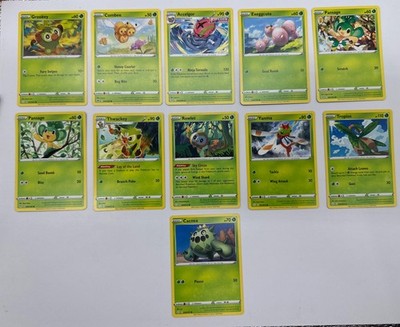 11 X Pokemon Grass Trading Cards Collection Random Years & Series GC 8778-15