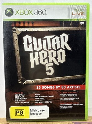 Guitar Hero 5 PAL Xbox 360 Complete In Good Codnition 10377