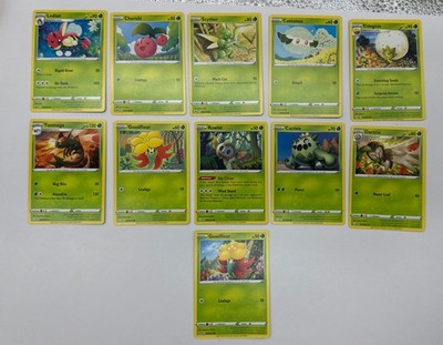11 X Pokemon Grass Trading Cards Collection Random Years & Series GC 8778-1