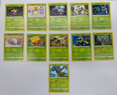 11 X Pokemon Grass Trading Cards Collection Random Years & Series GC 8778-7