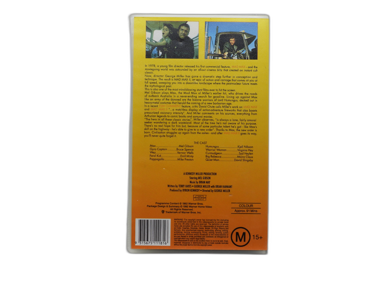 Mad Max 2 Vhs Tape Warner Home Video