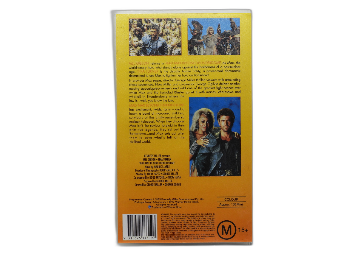 Mad Max Beyond Thunderdome Vhs Tape Mel Gibson Warner Bros