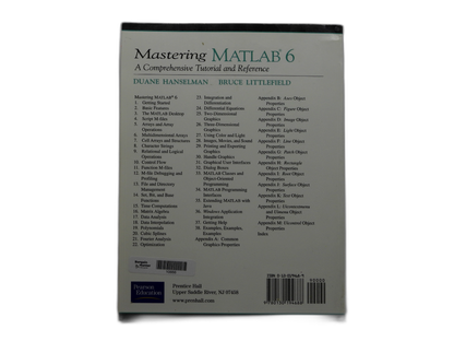 Mastering Matlab 6 Programming Tutorial and Reference Book Pearson Education