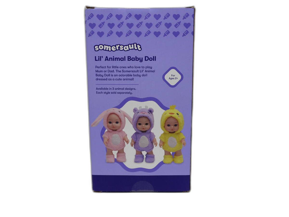 Somersault Lil' Animal Baby Doll Yellow Chick Plush