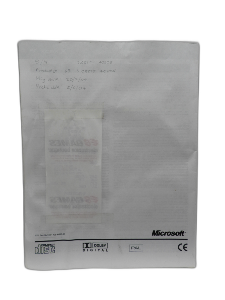 Microsoft Xbox Instruction Manual Game