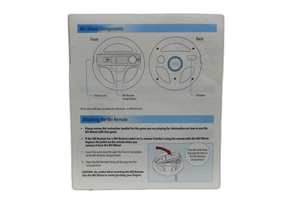 Nintendo Wii Wheel Controller With Manual Game