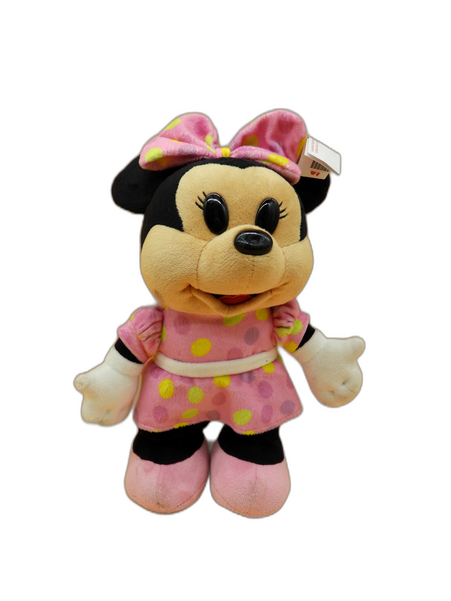 Disney Minnie Mouse Plush Pink Polka Dot Dress