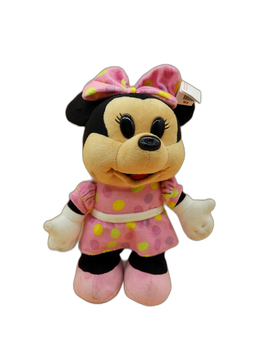 Disney Minnie Mouse Plush Pink Polka Dot Dress