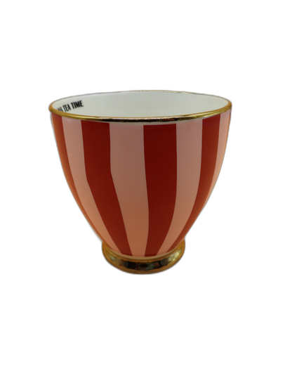 Gold Trimmed Striped Tea Cup