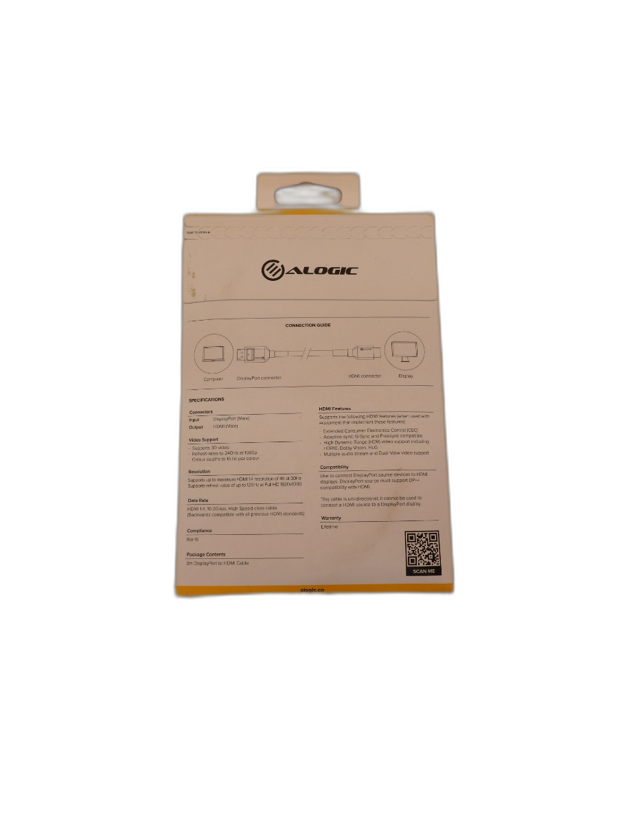 Alogic 3m Displayport to Hdmi 1.4 Cable