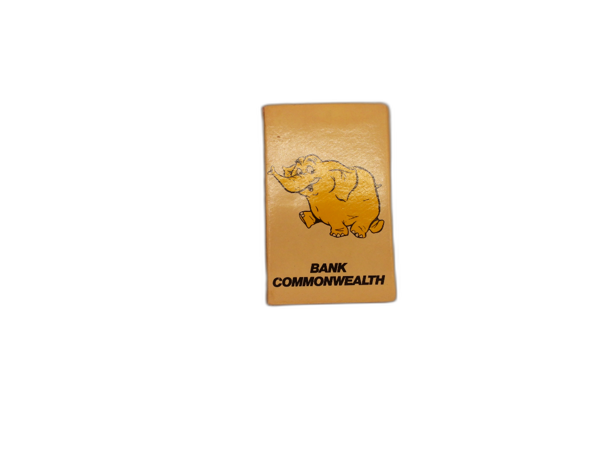 Bank Commonwealth Vintage Elephant Matchbook