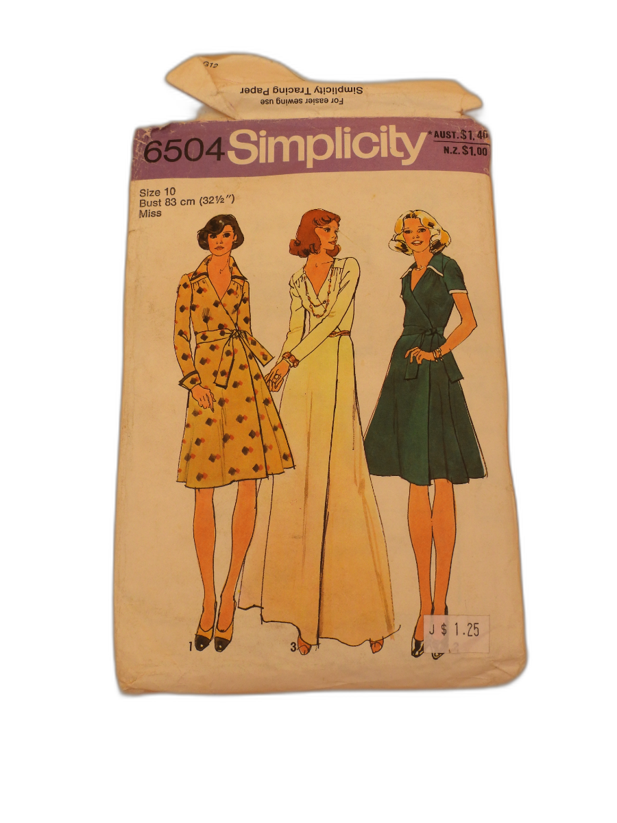 Simplicity 6504 Misses Front Wrap Dress Sewing Pattern
