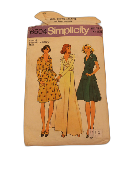 Simplicity 6504 Misses Front Wrap Dress Sewing Pattern