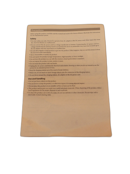 Sony PlayStation Move Charging Station Instruction Manual Cech Zcc1a / Cech Zcc1