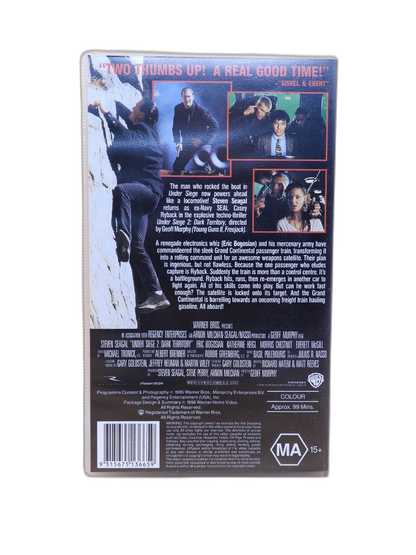 Under Siege 2 Dark Territory Vhs Steven Seagal Action Movie Warner Bros.