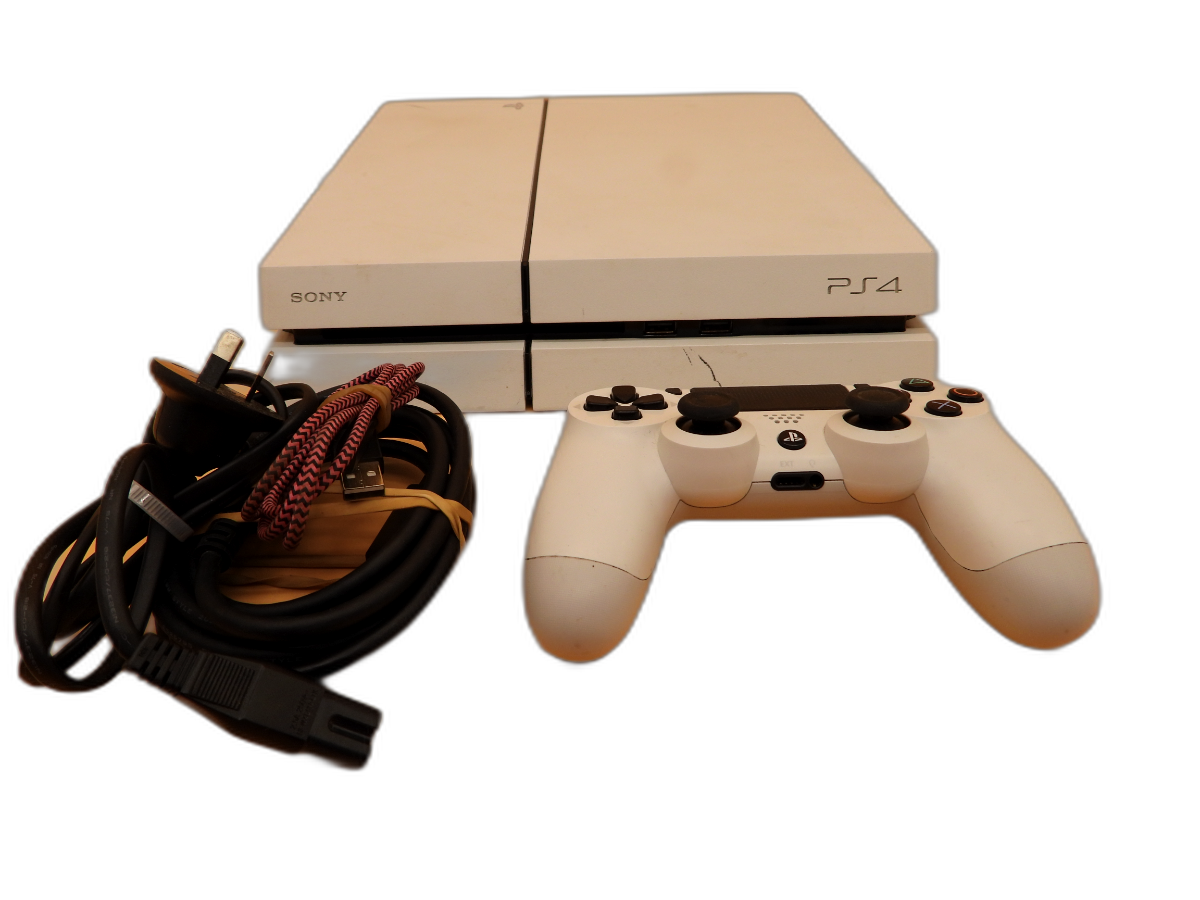 Sony PlayStation 4 Cuh 1202a White 500gb Console With Controller