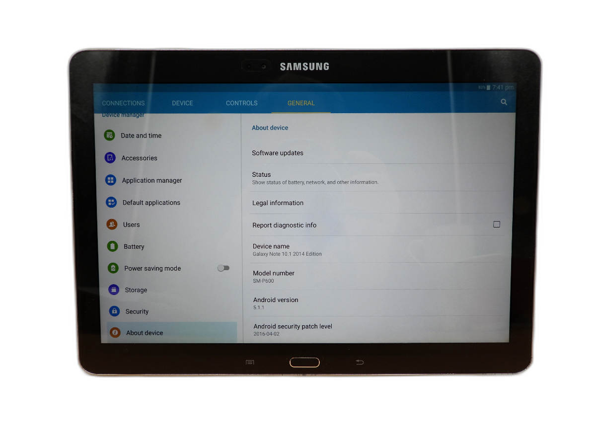 Samsung Galaxy Note 10.1 2014 Edition Sm P600 16gb Tablet scratches to screen 