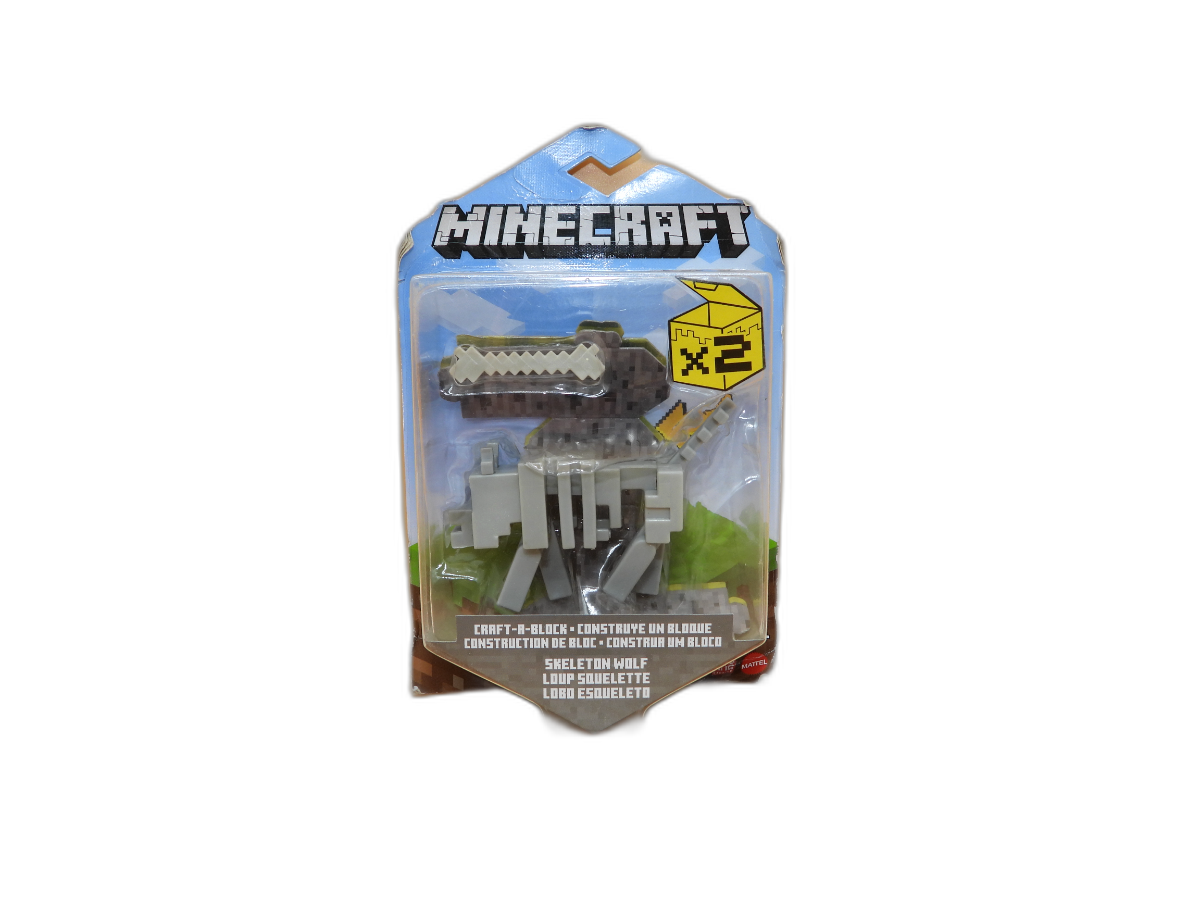 Minecraft Skeleton Wolf Craft a Block Figure Mattel