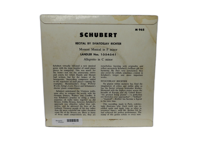 Richter Plays Schubert Vinyl Record Concert Hall