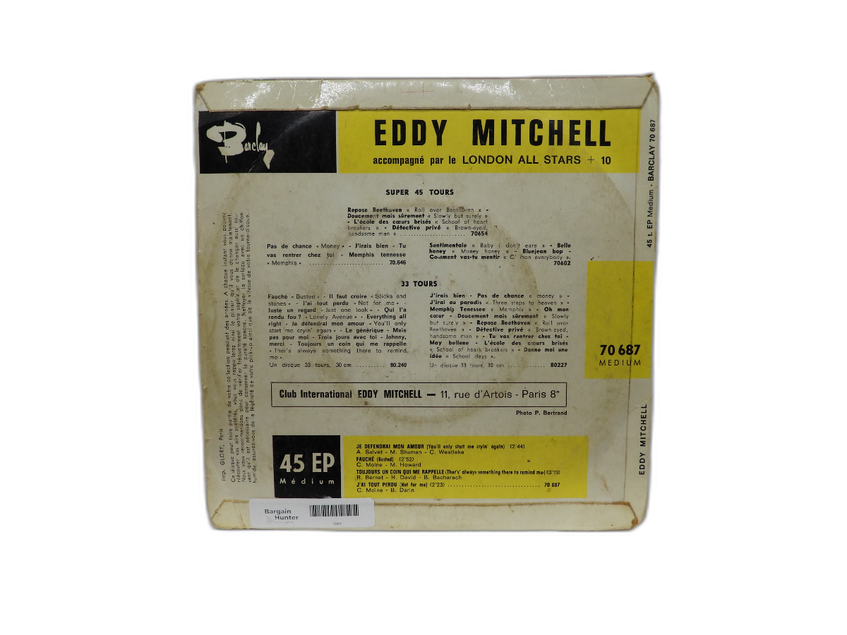 Eddy Mitchell Est Formidable 45 Ep Barclay 70687