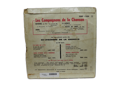 Les Compagnons De La Chanson 45 Rpm Vinyl Record Columbia Esrf 1329