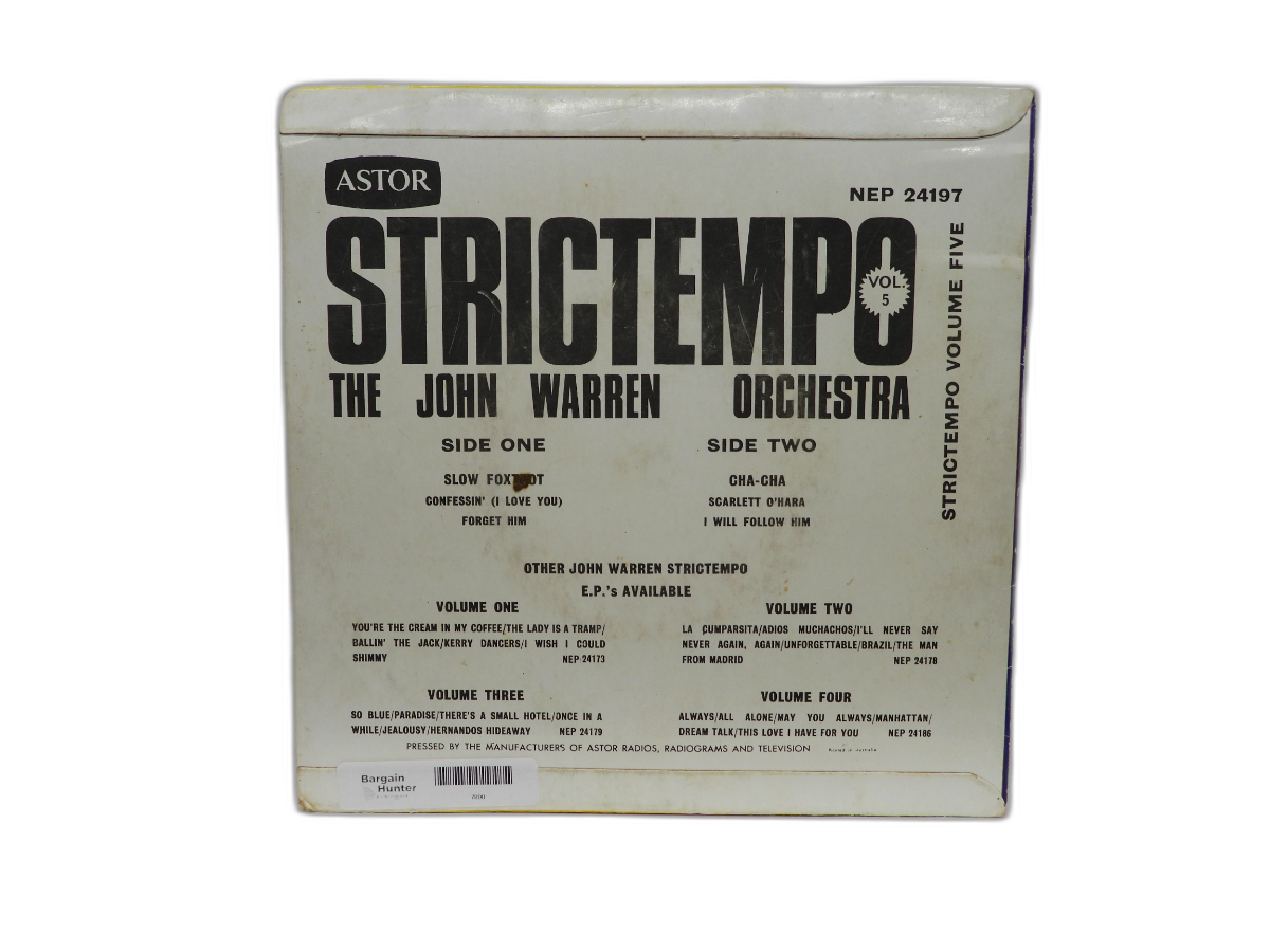 Strictempo Vol. 5 John Warren Orchestra Vinyl Record Astor