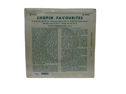Chopin Favourites Vinyl Record By Vlado Perlemuter Concert Hall