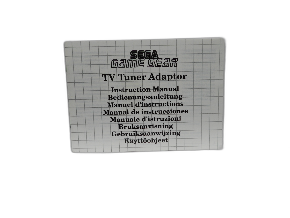 Sega Game Gear Tv Tuner Adaptor Instruction Manual