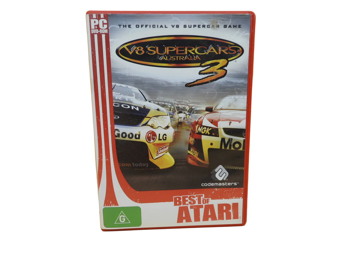Atari V8 Supercars Australia 3 Pc Racing Simulator Game