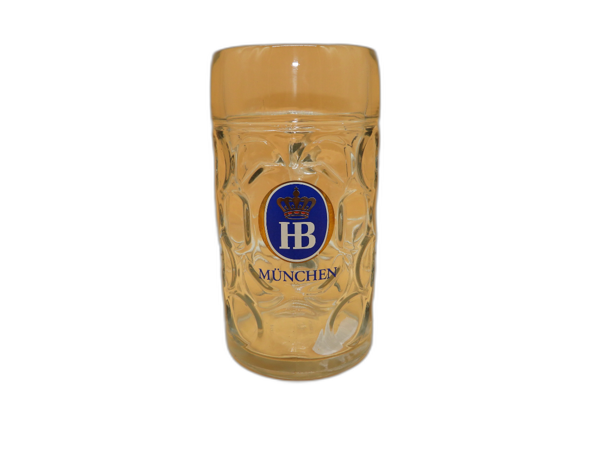 Hb München 1 Litre Glass Beer Stein Mug