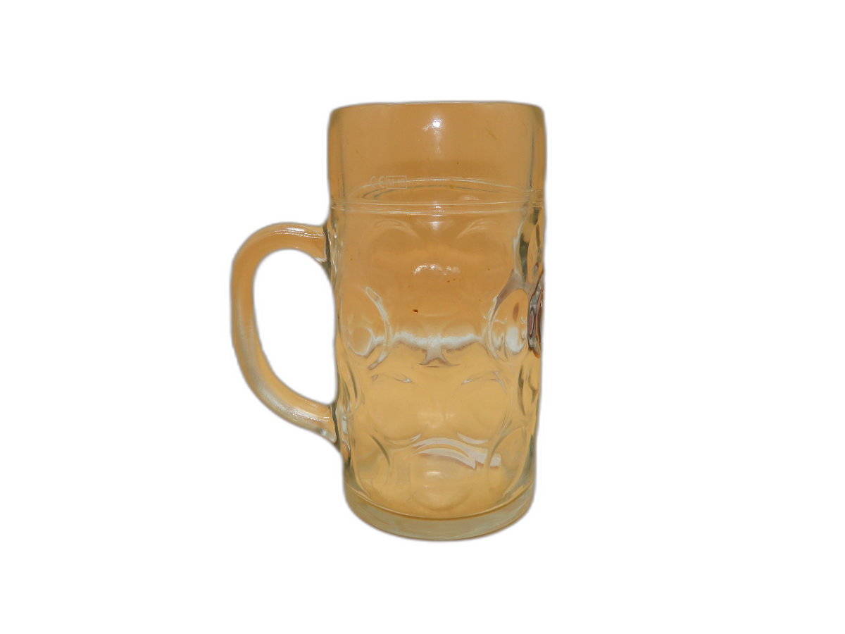 Paulaner München 1l Dimpled Glass Beer Stein Mug