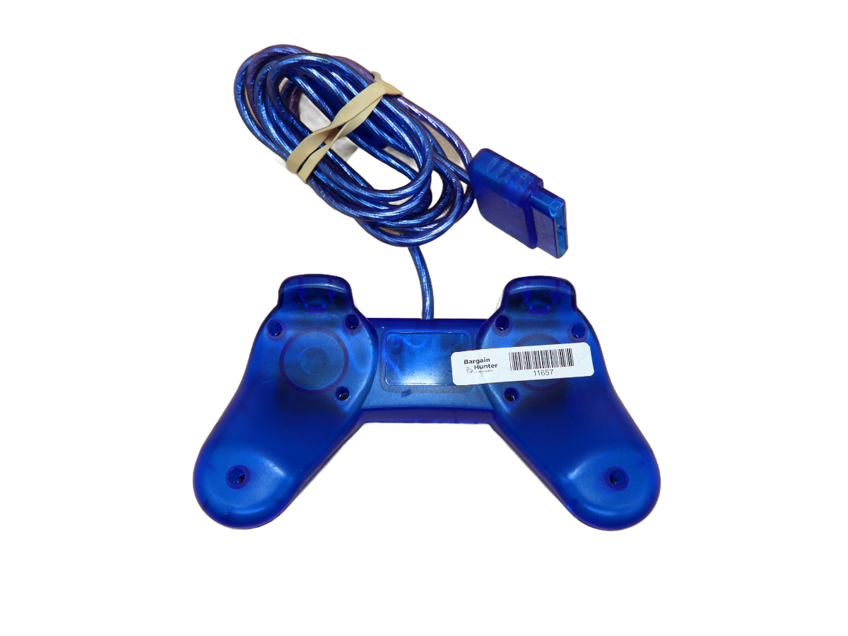 Psx Wired Blue Transparent Playstation Controller Game