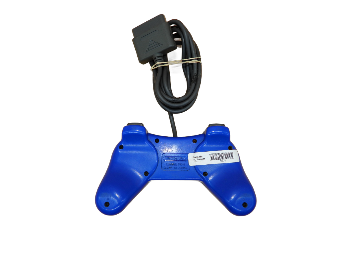 Honey Bee Ps 6 Wired Playstation PS1 Controller Blue Game