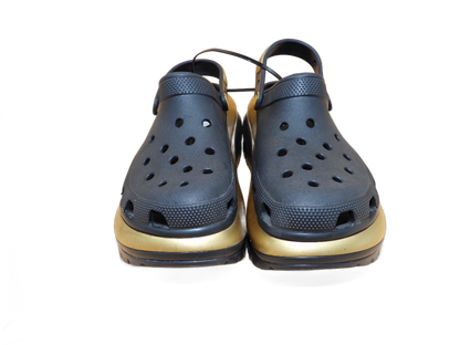 Crocs Mega Crush Metallic Platform Clogs Black Gold Size M8 W10