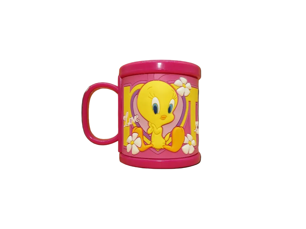 Tweety Bird Pink Plastic Mug Cup Warner Bros Warner Bros. Entertainment Inc.
