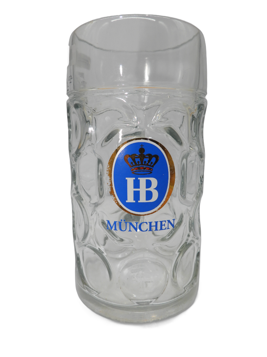 Hb München 1000ml Glass Beer Stein Mug