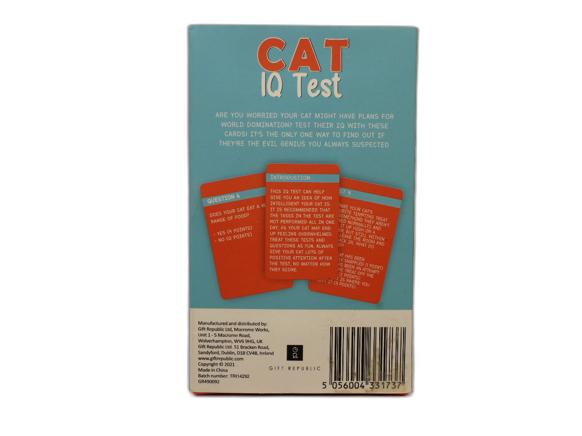 Gift Republic Cat Iq Test Card Game 100 Cards