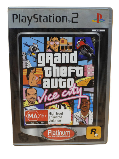 Grand Theft Auto Vice City PS2 Platinum Edition Rockstar Games Game Water Damged