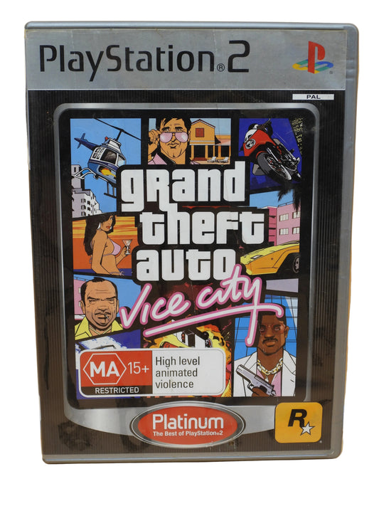 Grand Theft Auto Vice City PS2 Platinum Edition Rockstar Games Game Water Damged