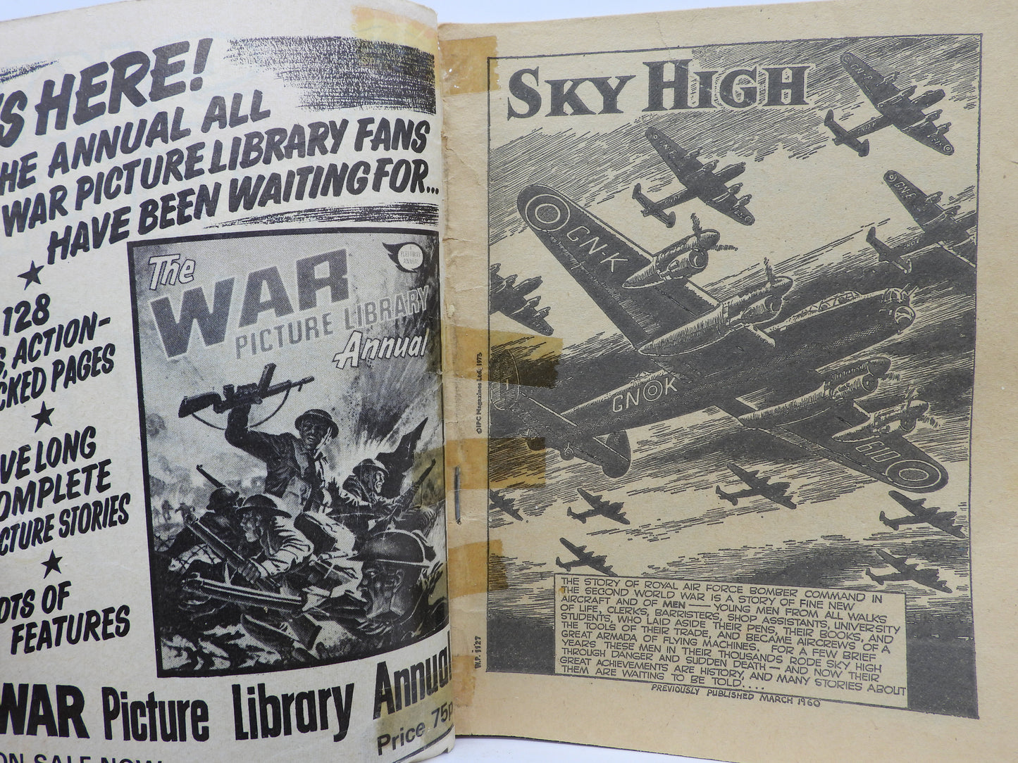 Sky High War Picture Library Comic Book No. 1127 Fleetway Library