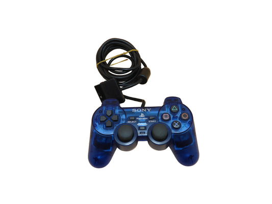 Sony PlayStation 2 Dualshock 2 Wired Controller Transparent Blue Game